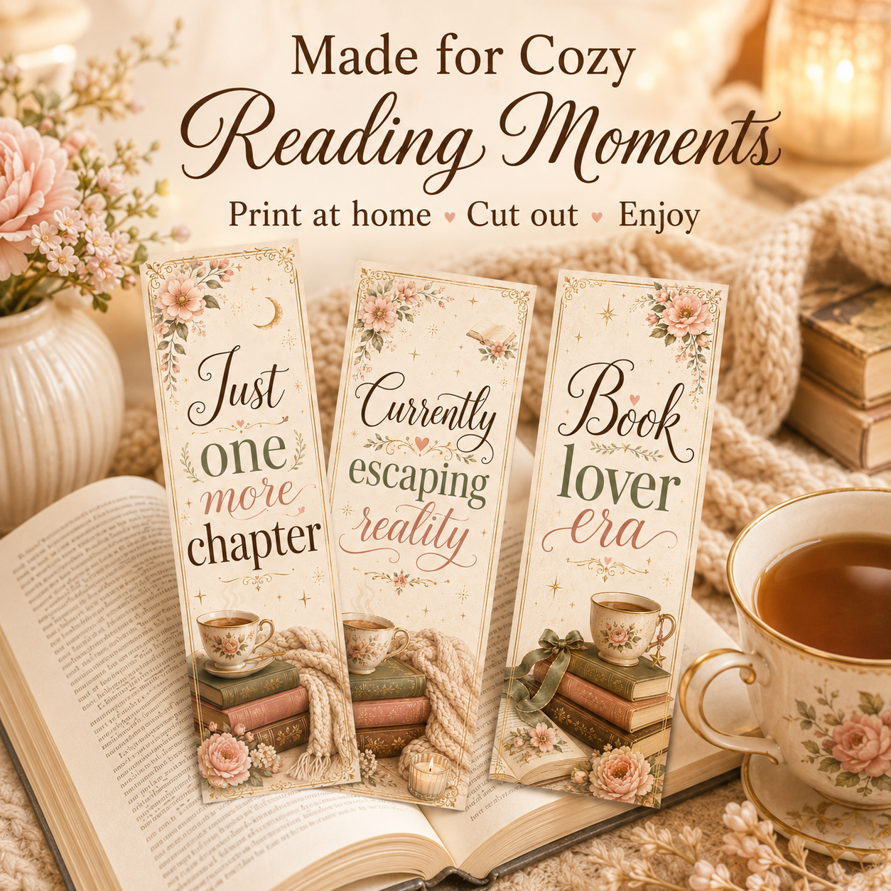 Cozy Reading Bookmark Set