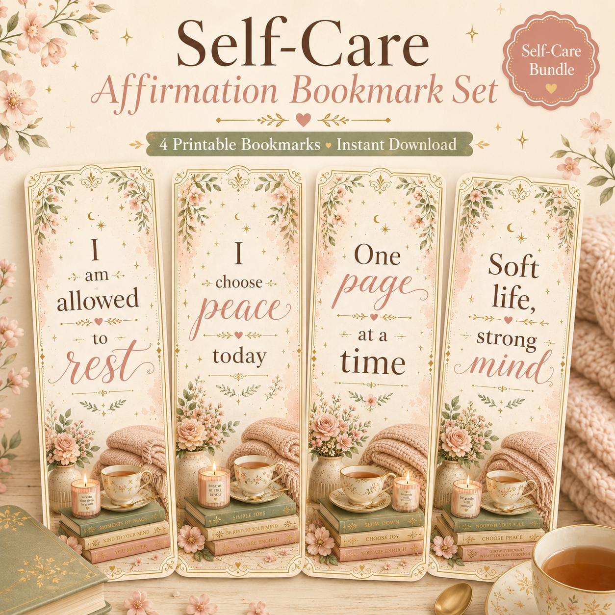 Self-Care Affirmation Bookmarks