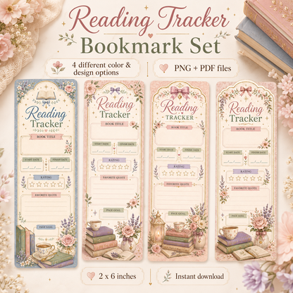 Reading Tracker Bookmark Set