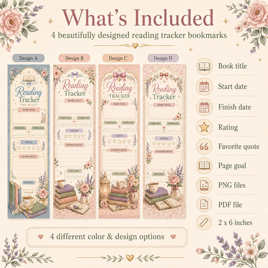 Reading Tracker Bookmark Set