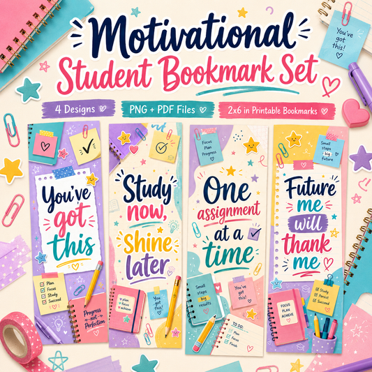 Motivational Student Bookmark Set
