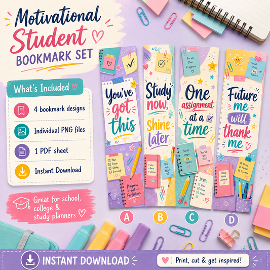 Motivational Student Bookmark Set