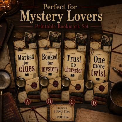 Mystery Reader Bookmark Set