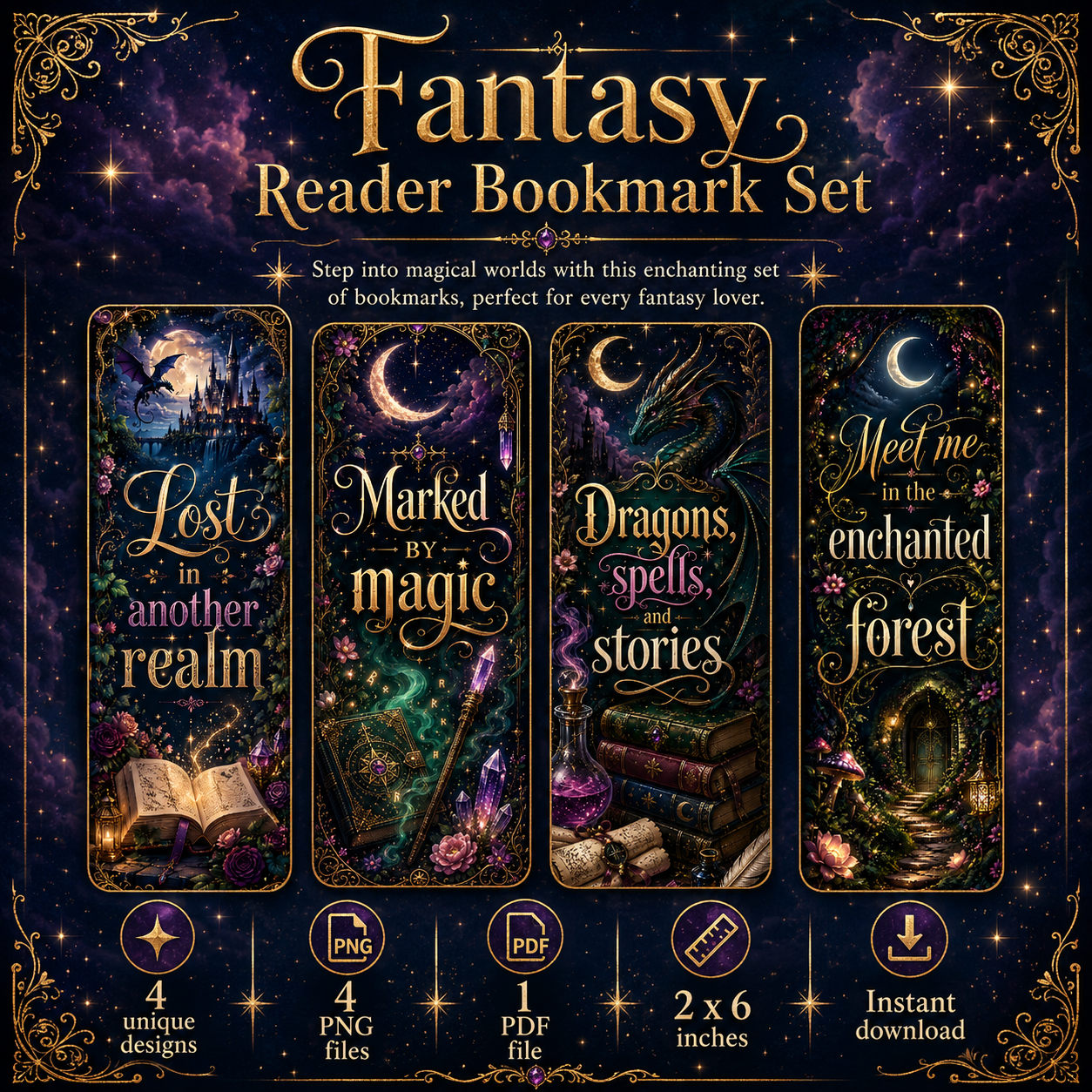 Fantasy Reader Bookmark Set