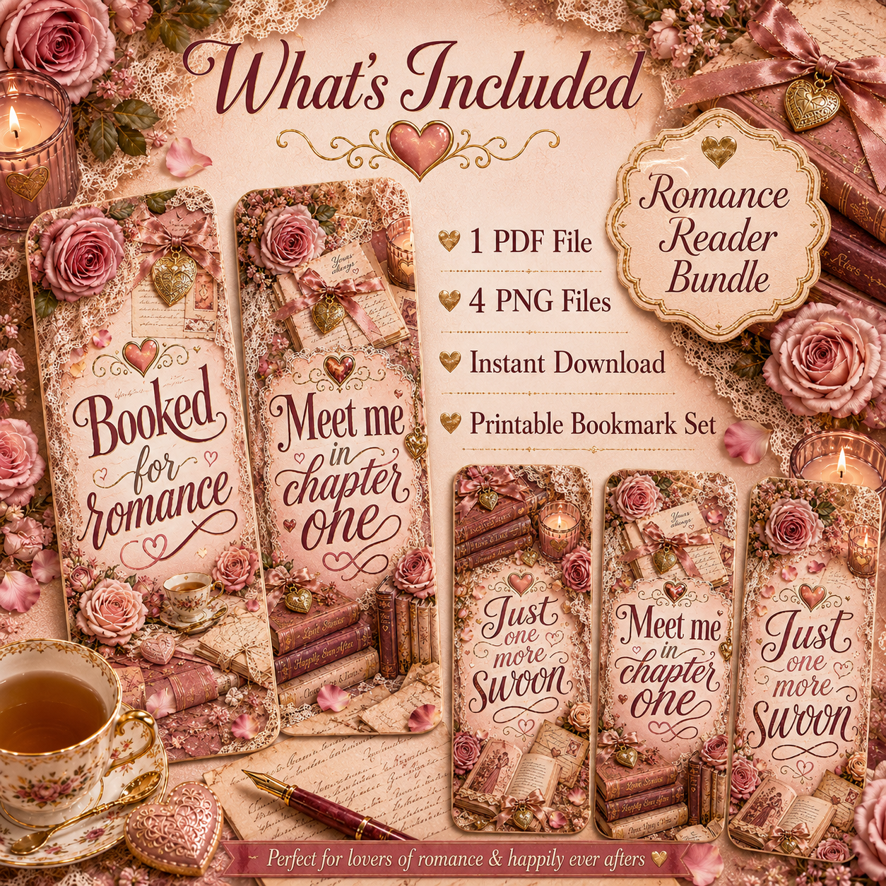 Romance Reader Bookmark Set
